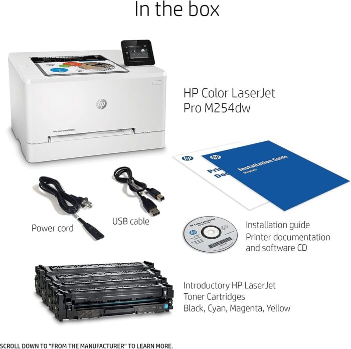 HP LaserJet Pro M254dw Wireless Color Laser Printer, Works with Alexa (T6B60A) - Image 5
