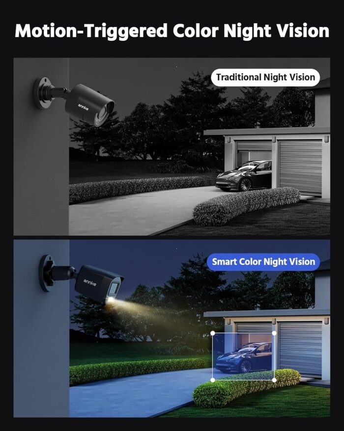 ANNKE 3K Lite Security Camera System Outdoor with AI Human/Vehicle Detection, 8CH H.265+ DVR and 8 x 1920TVL 2MP IP67 Home CCTV Cameras with Smart Dual Light, Color Night Vision, 1TB Hard Drive - E200 - Image 3