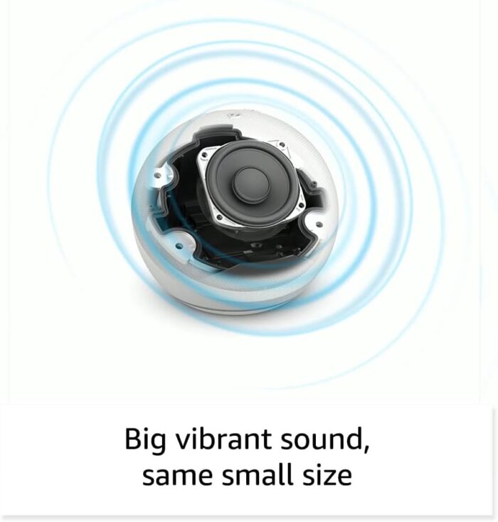 Amazon Echo Dot (newest model), Vibrant sounding Alexa speaker, Great for bedrooms, dining rooms and offices, Glacier White - Image 3