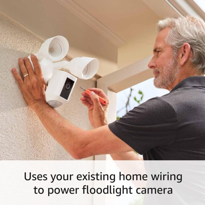 Ring Floodlight Cam Wired Plus with motion-activated 1080p HD video, White (2021 release) - Image 6