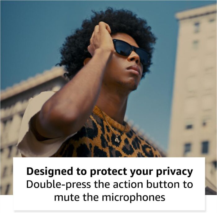 Amazon Echo Frames, an Alexa device (newest model), Smart glasses with Alexa, Square frames in Classic Black with polarized sunglass lenses - Image 6