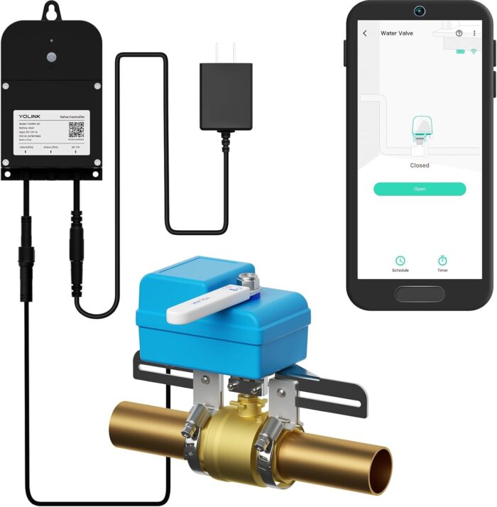 YoLink Smart Water Valve Controller, with Valve Operator, Easy No-Plumber DIY Installation, Remote Control, Compatible with Alexa/Google Assistant, IFTTT - YoLink Hub Required