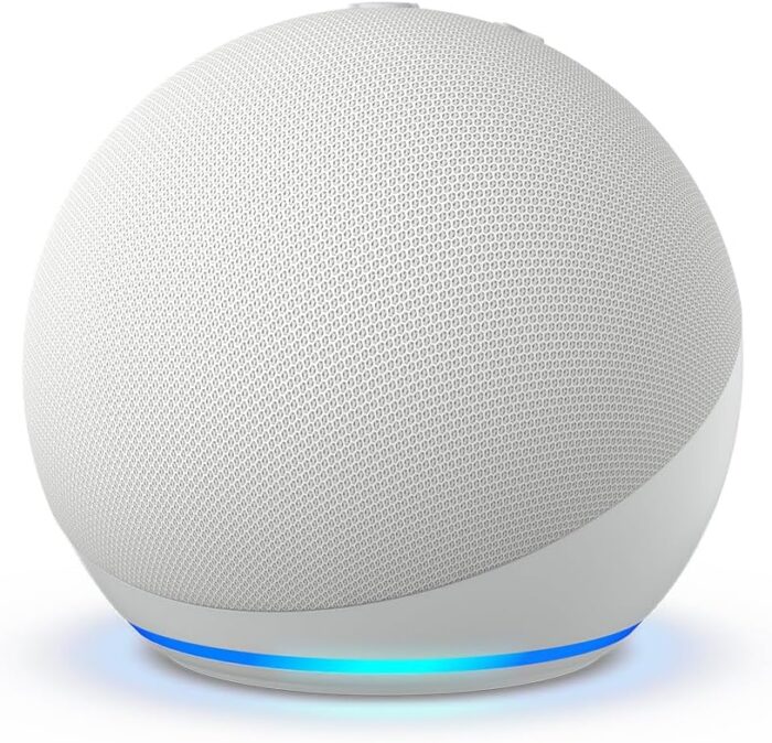 Amazon Echo Dot (newest model), Vibrant sounding Alexa speaker, Great for bedrooms, dining rooms and offices, Glacier White - Image 2
