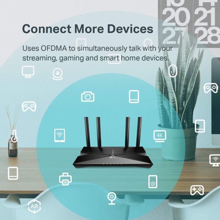 TP-Link Smart WiFi 6 Router (Archer AX10) – 4 Gigabit LAN Ports, Dual Band 802.11AX Router, Beamforming, OFDMA, MU-MIMO, Parental Controls, Dual-Core 900MHz Processor, Works with Alexa - Image 4