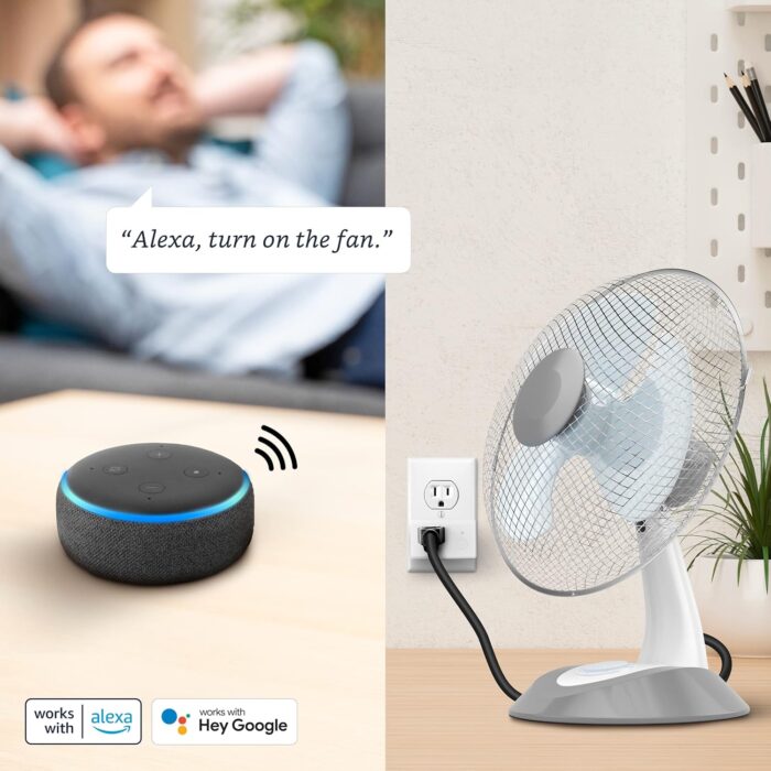 Feit Electric WiFi Work with Alexa and Google Home, Feit App, No hub required, Remote Control From Anywhere 15 Amp Smart Outlet Plug, Indoor, 120 volts, Plastic, White - Image 5