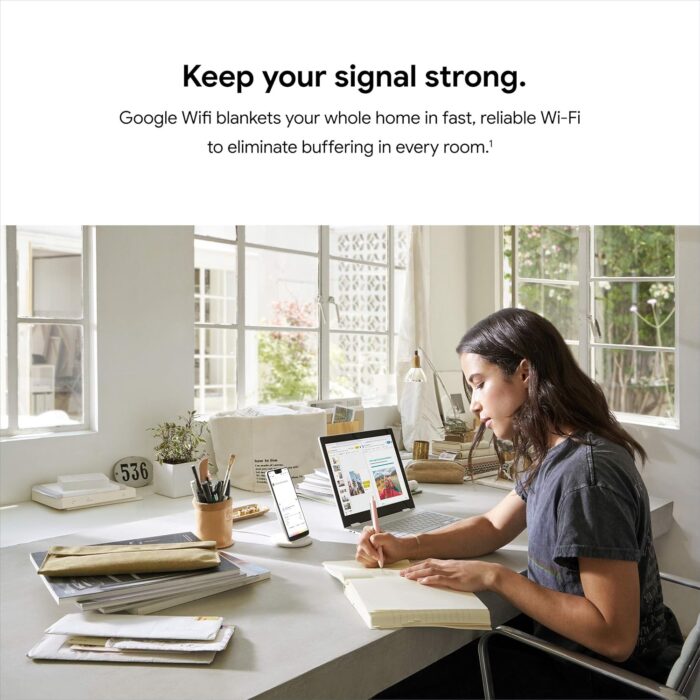 Google Wifi - AC1200 - Mesh WiFi System - Wifi Router - 1500 Sq Ft Coverage - 1 pack - Image 2
